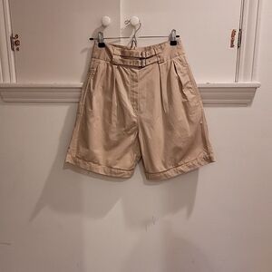 Women's Tan High-Waisted Shorts